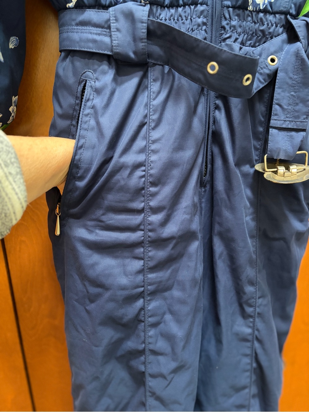 VTG 80s Obermeyer 1-Pc Ski Suit Blue/Floral Sz 12 Apres Ski Gorpcore Retro EUC - Picture 8 of 12